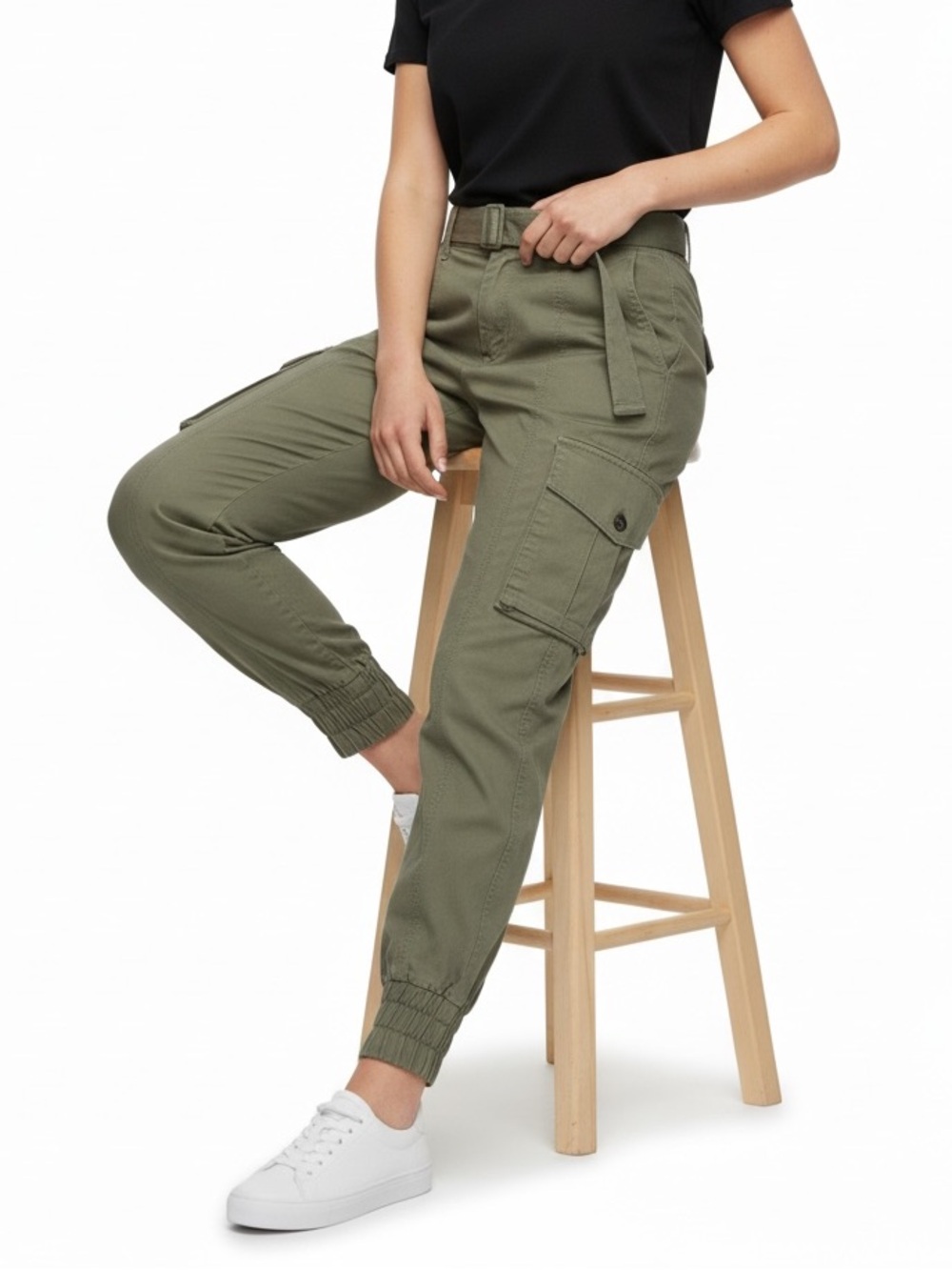 SER.O.YA Utility Barrel Jogger Cargo Military Green Pants 25